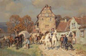 "market Day In Franken" According To Inscription On The Reverse by Wilhelm Velten