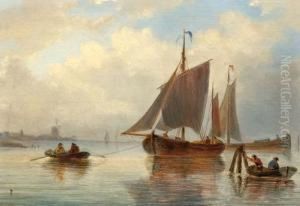Boats On The Water by Johan Diderik Corn. Veltens
