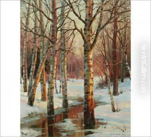 Early Spring In A Birchwood by Ivan Avgustovich Vel'ts