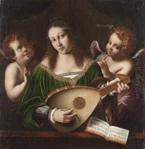 Saint Cecilia With Two Putti by Bartolomeo Veneto