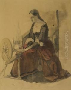 A Weaver With A Loom