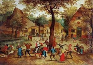 Village Scene with Dance around the May Pole by Pieter the Elder Bruegel