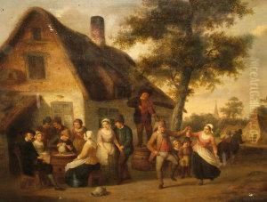 Villagers Making Merry By A Tavern