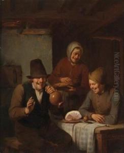 Cheerful Group At The Inn