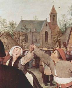 Farmers dance, Detail 1 by Pieter the Elder Bruegel