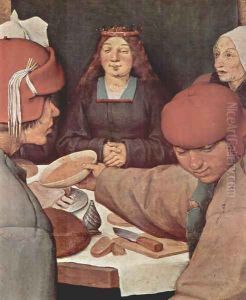Peasant wedding (detail 3) by Pieter the Elder Bruegel