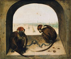 Two Chained Monkeys by Pieter the Elder Bruegel
