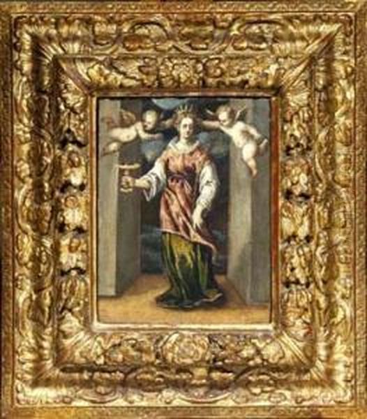 Santa Lucia Incoronata Da Due Putti - view 1