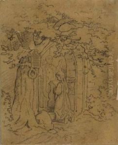 Madchen Im Gebet. by Leopold August Venus