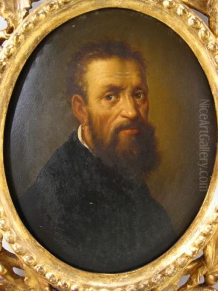 Portrait Of Michelangelo Buonarotti by Marcello Venusti