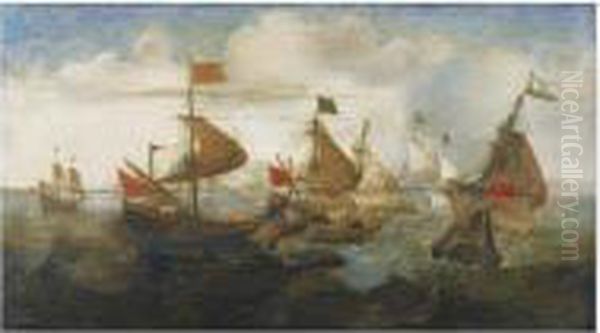 Scene De Combat Naval - view 1