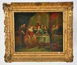 reunion Autour D'une Collation by Franz Xavier Hendrick Verbeeck