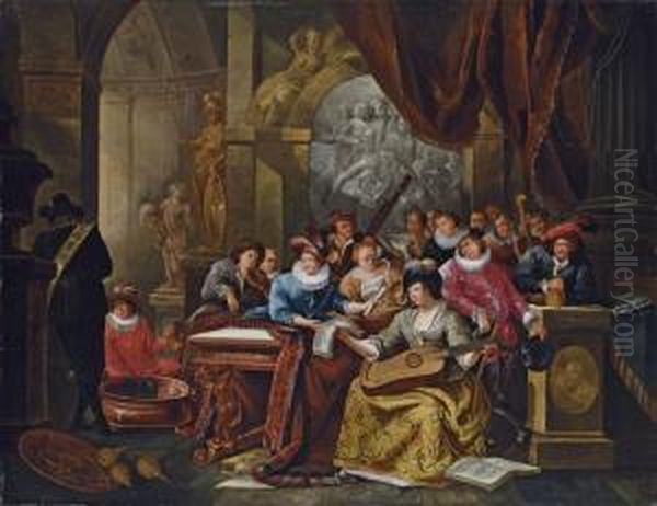 Elegant Company Making Music In A Palatial Interior - view 1