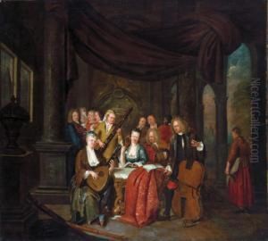 Musizierende Gesellschaft by Franz Xavier Hendrick Verbeeck