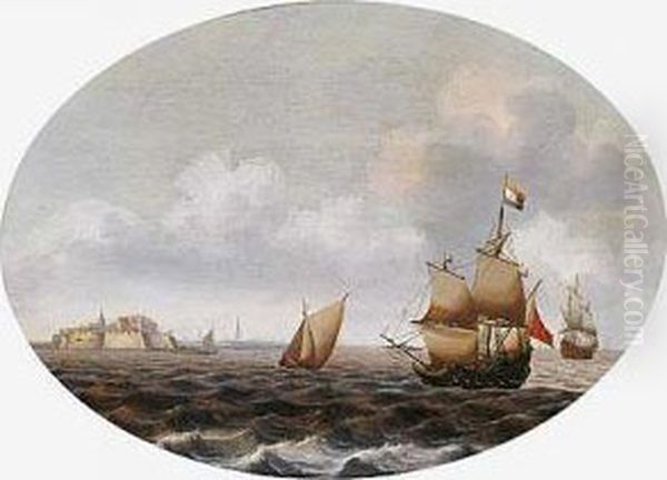 Barcos Frente Al Fuerte Derammenkens En Middelburg - view 1