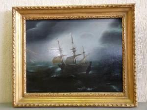 Vaisseau Sur Unemer Agitee Panneau De Chene by Pieter Cornelisz. Verbeeck