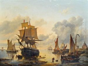Hollandische Hafenszene by Louis Verboeckhoven