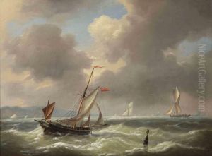 Shipping On Rough Waters by Louis Verboeckhoven