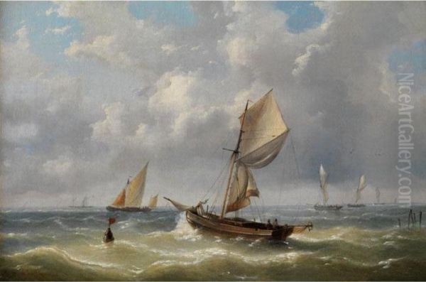 Segelschiffe Auf Bewegter See - view 1
