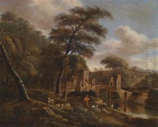 Italian Landscape With Shepherds - view 1