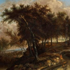 Landscape With Ashepherd And His Flock by Adriaen Hendricksz. Verboom