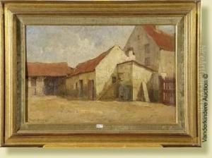 Cour Interieure De La Ferme Auvieux Roi D'espagne A Uccle by Emile Verbrugge