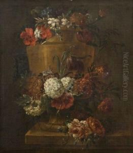 Vase Orne D'une Guirlande De Fleurs by Gaspar-pieter The Younger Verbruggen