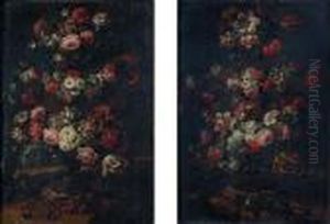 Natures Mortes De Fleurs by Gaspard Verbrugghen Ii