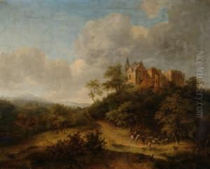 Shepherd With His Flock Nearclassicist Ruins On The Eltenberg