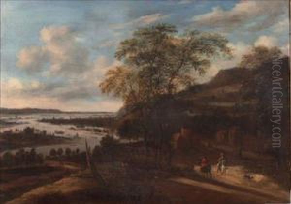 An Extensive Landscape Off The Coast With Figures On Horseback - view 1