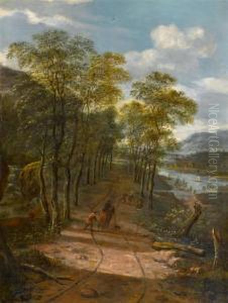 Forest Path By The River Bank - view 1