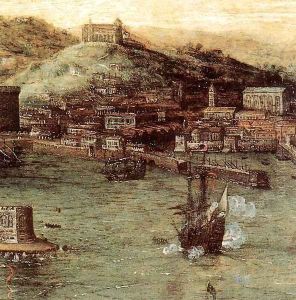 Naval Battle in the Gulf of Naples (detail) by Pieter the Elder Bruegel