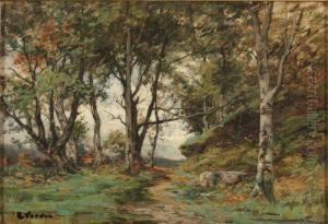 Paysage De Fontainebleau by Raymond Jean Verdun