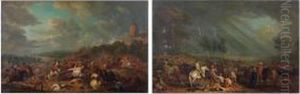 Choc De Cavalerie Apres La Bataille by Jan Peeter Verdussen
