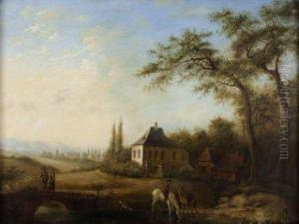 Halte Du Cavalier Dans Un Paysage - view 1