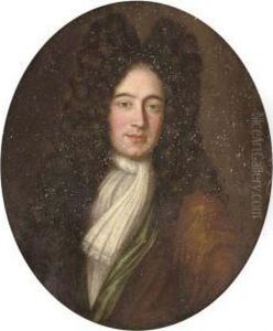 Portrait Of A Gentleman, Half-length, In A Brown And Green Robe, With A White Cravat