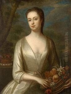 Portrait Of A Lady Believed To Be Lady Clinton Countess Of Lincoln by Maria Verelst