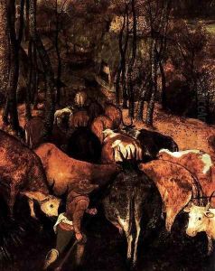The Return of the Herd (detail) by Pieter the Elder Bruegel
