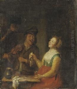 Peasants Singing And Making Music In An Inn by Pieter Harmensz Verelst
