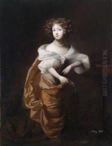 Portrait Of Miss Mary Rolt Of Milton Ernest by Simon Pietersz. Verelst