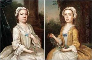 Portrait Of A Lady; And Of Her Daughter by Willem Verelst