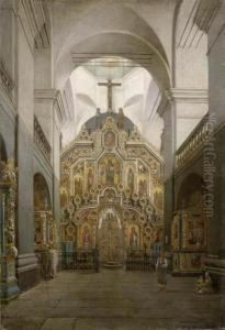 Interior Of Preobraschenski Cathedral by Petr Petrovich Vereshchagin