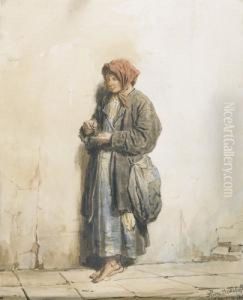 Stehende Junge Frau Mit Geldmunze. by Petr Petrovich Vereshchagin