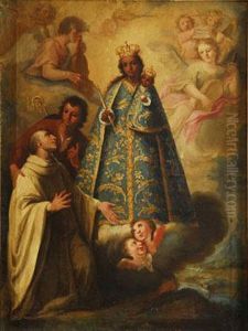 Aparicion De La Virgen Y El Nino A San Bernardo Con Angeles Musicos