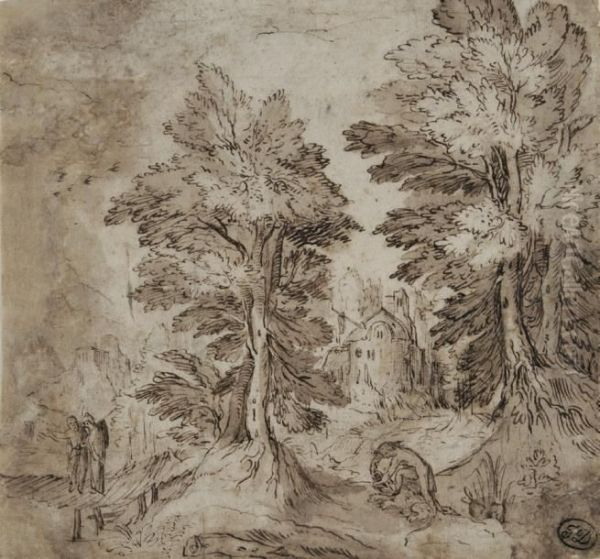 Homme Combattant Un Dragon Dans Un Paysage Anime - view 1