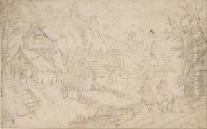 La Fuite En Egypte by Tobias van Haecht (see Verhaecht)