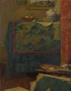 Coin D'atelier Avec Palette De Peintre by Alfred Verhaeren