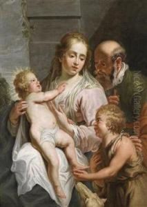 The Holy Family With St. John The Baptist As A Child by Pierre Joseph Verhaghen