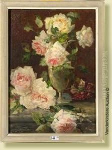 Vase De Roses by Frans Verhas