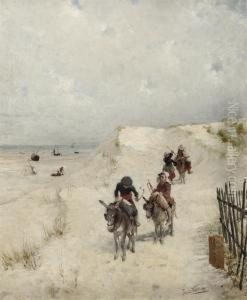 Donkey Riders In The Dunes by Jan Francios Verhas